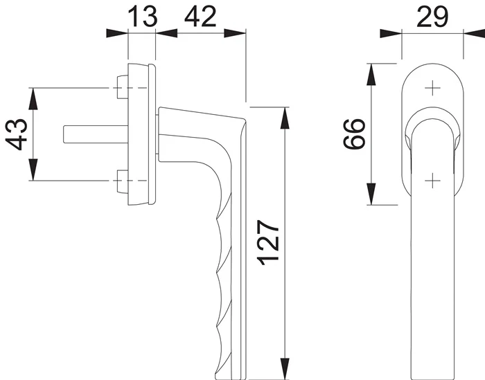 Maniglia HOPPE per finestra Hamburg 0700L/U26 Alluminio F1 Alluminio argentato ( 3000203151 )