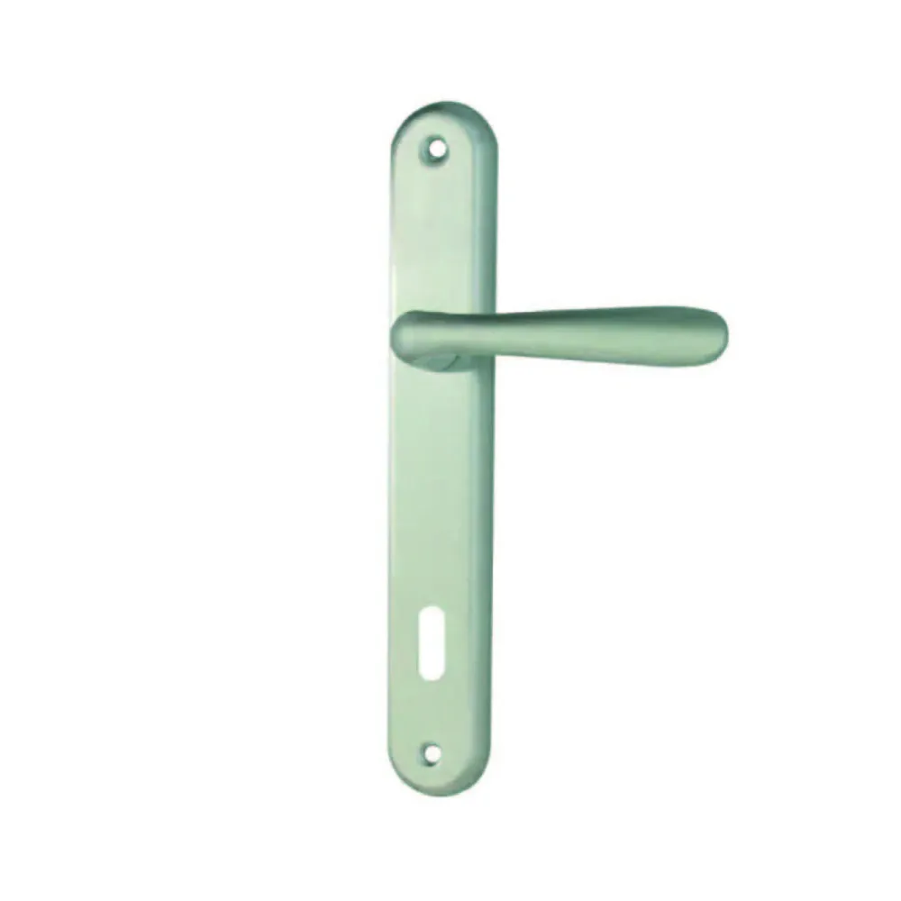 Maniglia karol con placca zama finitura ottone cromo satinato - mm.90 foro normale - 2 pa