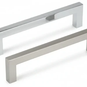 Maniglie Per Mobili Fisse Mod.Un34 Zama- - Interfori Mm.128 Cromo Lucido - 5 Pezzi Metalstyle