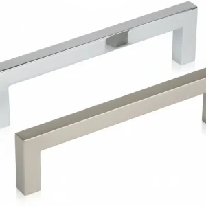 Maniglie Per Mobili Fisse Mod.Un34 Zama- - Interori Mm.128 Cromo Opaco - 5 Pezzi Metalstyle