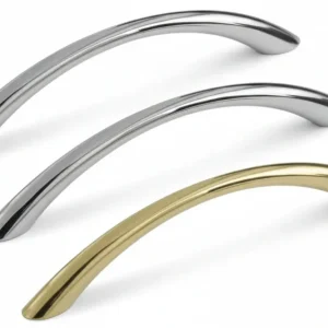 Maniglie Per Mobili Fisse Mod.Up82 Zama- - Interfori Mm.96 Ottonato Lucido - 10 Pezzi Metalstyle