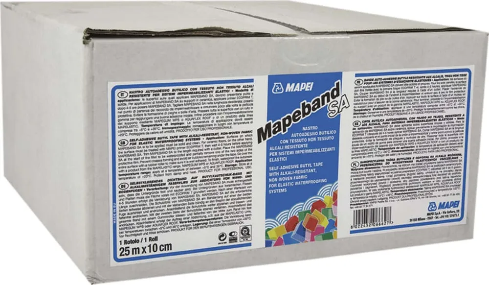 MAPEBAND SA ADESIVA 10cm Nastro autoadesivo butilico con tessuto non tessuto per sistemi impermeabilizzanti
