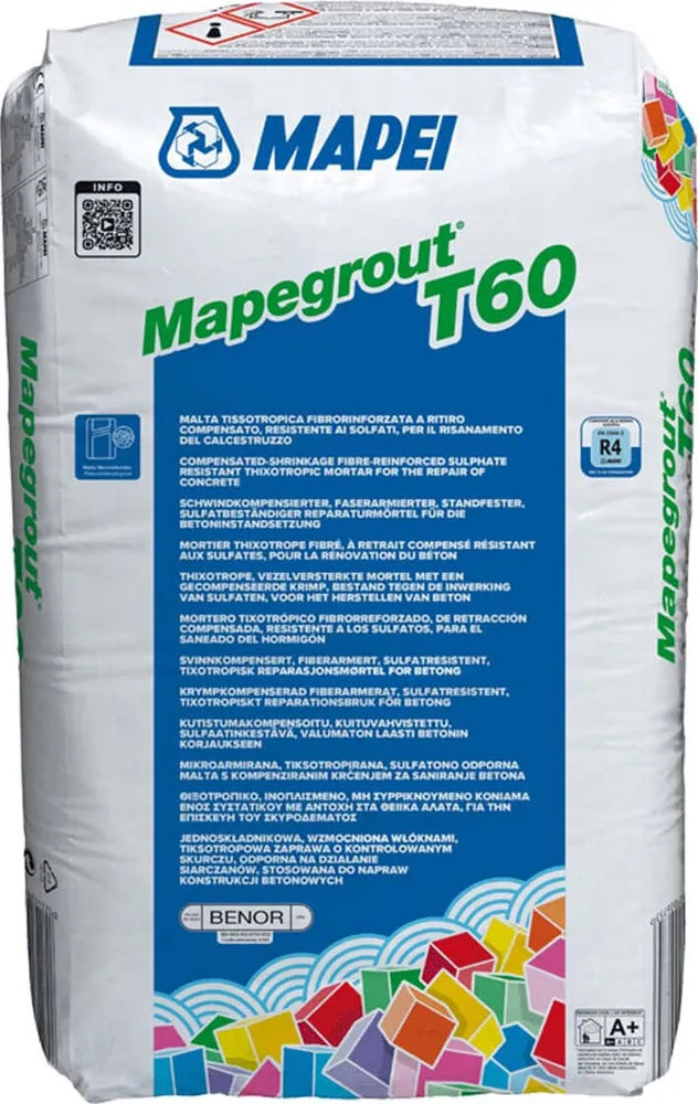MAPEGROUT T60 KG.25 Malta Tissotropica Fibrorinforzata Ritiro Compensato