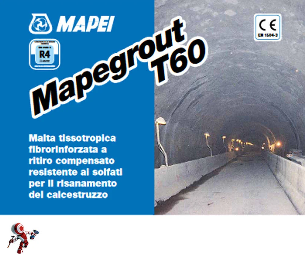 MAPEGROUT T60 KG.25 Malta Tissotropica Fibrorinforzata Ritiro Compensato