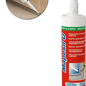 Mapei MAPESIL U 310 ml Bianco Sigillante siliconico acetico universale resistente alla muffa per movimenti fino al 20%