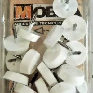 MASIDEF- MOBILIA- 16 SOTTOSEDIA PLASTICA MORBIDA BIANCA CON CHIODO DIAM 17mm