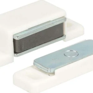 MASIDEF - 2 PEZZI - CHIUSURA MAGNETICA CON PISTRA OSCILLANTE FORZA 5kg - COLORE BIANCO