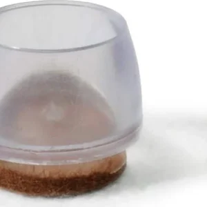 MASIDEF - 4 PEZZI - PUNTALI TONDI PVC CON FELTRO - TRASPARENTI Ø22MM