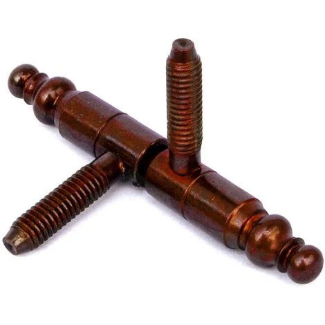 MASIDEF-MOBILIA-2 CERNIERE TORNITE CON TESTINA "ANUBA" D 16X80mm BRONZATA