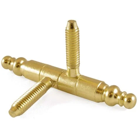 MASIDEF-MOBILIA-2 CERNIERE TORNITE CON TESTINA "ANUBA" D. 11mm OTTONATE