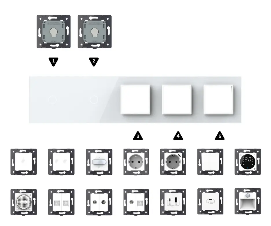 Metti insieme bianco | Finestra di copertina 1+1+SR+SR+SR