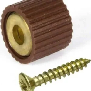 MOBILA - 8PZ REGGICRISTALLO OTTONE LUCIDO CON GOMMA MARRONE 12MM