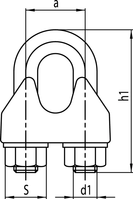 Morsetto per fune metallica di sicurezza DIN 1142-EN 13411-5 ( 1000120149 ) Filettatura zincata M8