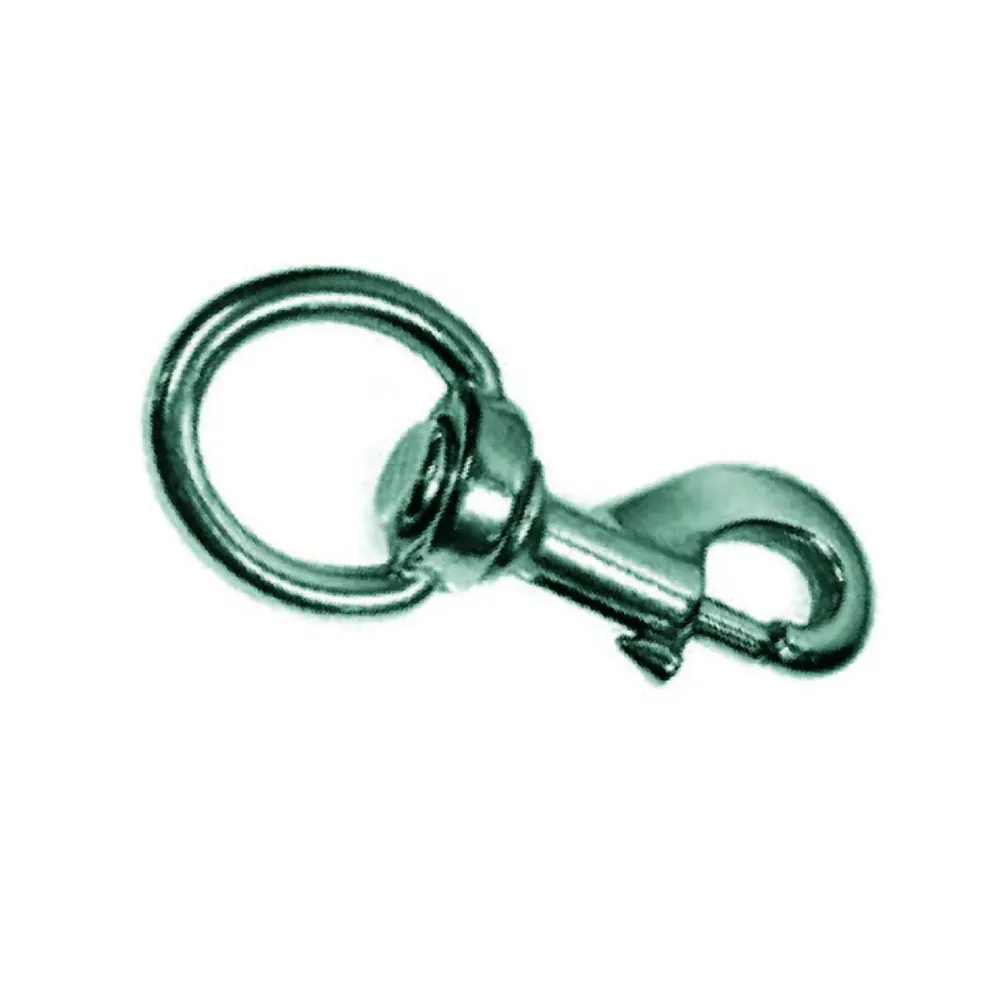 Moschettoni Redine Con Girello Ottone Nichelato - mm.90 con asola da mm.25 - 5 pz