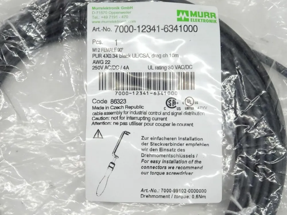 Murr Electronik 7000-12341-6341000 M12 Female 90 / 7000 12341 6341000 / Neu OVP/versiegelt