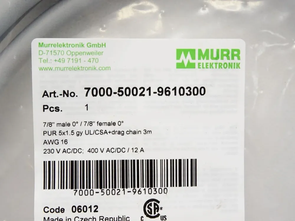 Murr Elektronik Kabel 7000-50021-9610300 / Neu OVP