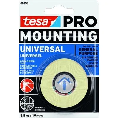 Nastro Biadesivo Universale Mounting 66958 Tesa - Mm 19 Ml 1,5- 12 Pezzi