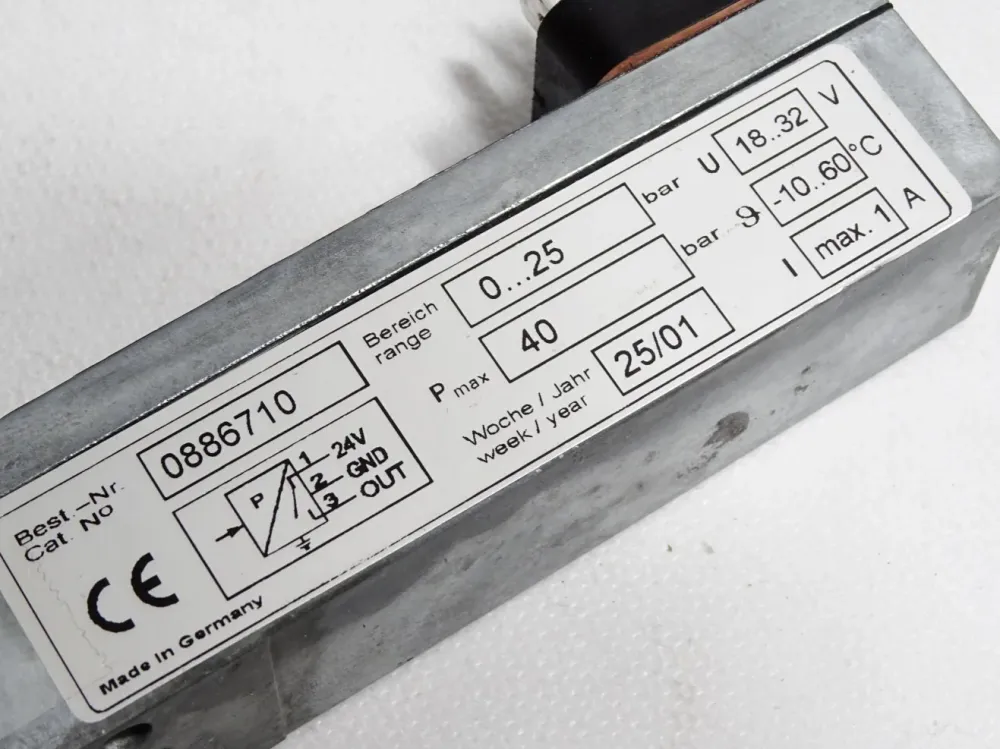 Norgren Drucksensor 0886710 0…25bar max 40bar 18…32V -10…60°C