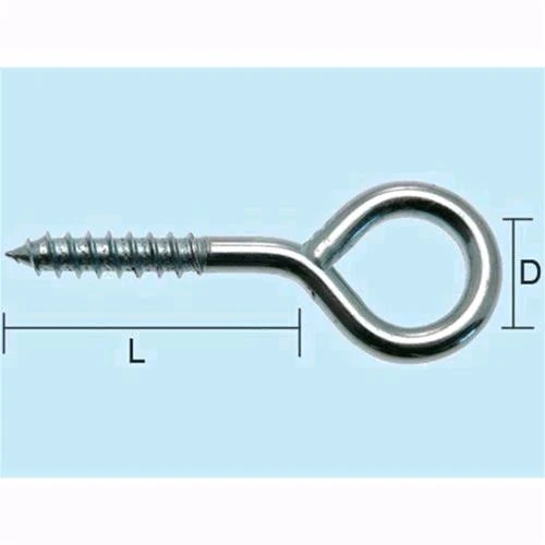 Occhioli vite 22x120 - Filo Ø 4,86 - L 50 mm. - D 14,5 mm. Conf. 100 pz