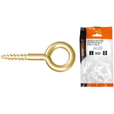 Occhiolo Vite Ottone Self Workit - Mod 16X30 Mm 4X12X2,25 Cf=Pz 4- 5 Confezioni
