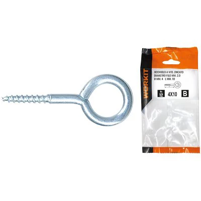 Occhiolo Vite Zincato Self Workit - Mod 19X60 Mm 9X25X3,5 Cf=Pz 14- 5 Confezioni