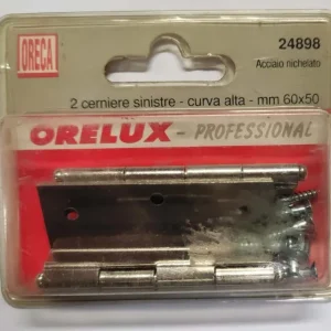 ORECA - CERNIERA CURVA 17MM CON PERNO LEVARE SX 60X50MM 2PZ