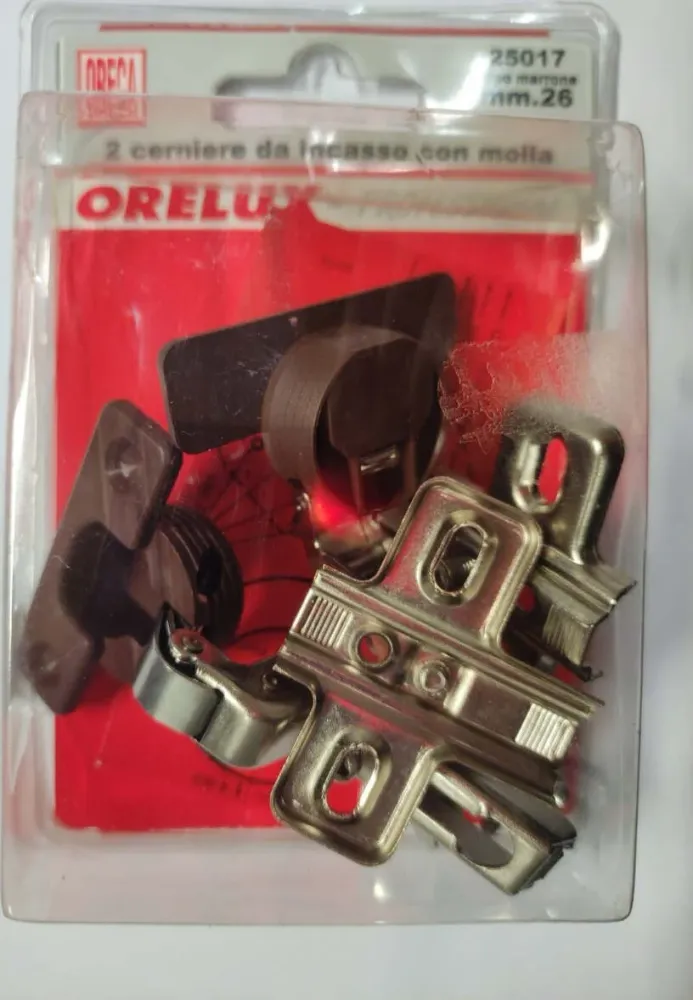 ORECA - CERNIERA DA INCASSO CON MOLLA PER ANTE BATTUTA INTERNA 23MMFORO 26MM