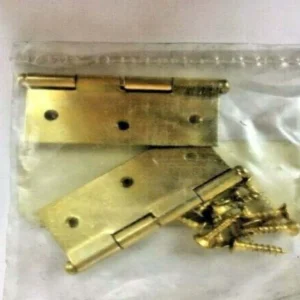 ORECA - 2 CERNIERE SEMILARGHE FERRO OTTONATO - PER ANTE MOBILI 60X50MM