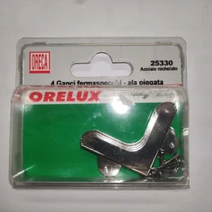 ORECA - FERMASPECCHI CON ALA PIEGATA CON VITI PER SPECCHI DA 4MM 4PZ