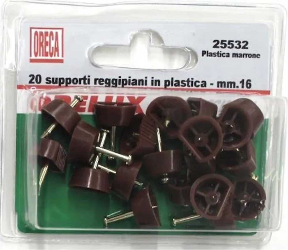 ORECA - SUPPORTO REGGIPIANO PLASTICA MARRONE 16MM 20PZ