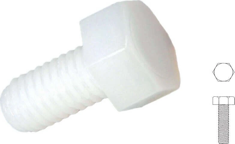 ORECA - 10 VITI PLASTICA TESTA ESAGONALE NYLON 6.6 MM. 6,0X20
