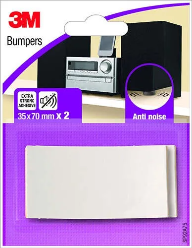 3M - 2 PARACOLPI ADESIVI ANTI RUMORE RETTANGOLARI 35x70mm