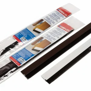 Parafreddo Adesivo Alluminio Per Porte Con Spazzolino- - Cm.100 Colore Marrone - 2 Pezzi Geko