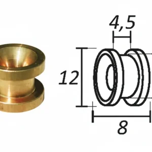 Passafilo Ottone Per Testine Con Sede- - Ø Mm.8, Ø Esterno Mm.12 - 10 Pezzi