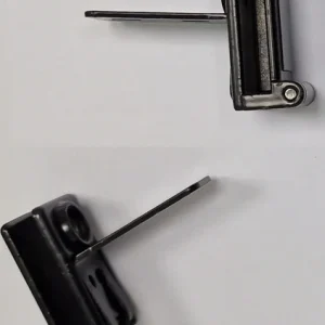 2 PEZZI - CERNIERE PER PORTE VETRO CON BATTUTA INTERNA - PER ANTE 100x60x0,6cm. - COLORE NERO - METALLO NICHELATO CON VITI