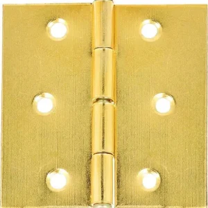 2 PEZZI - CERNIERE QUADRATE OTTONE LUCIDO 80X80MM