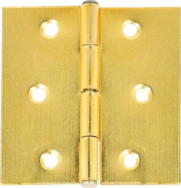 2 PEZZI - CERNIERE QUADRATE OTTONE LUCIDO 80X80MM