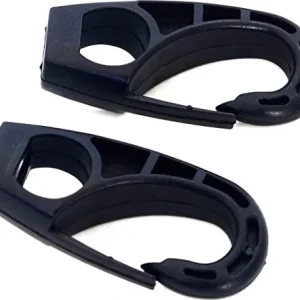 2 PEZZI - GANCI MOSCHETTONE NYLON PER ELASTICI Ø6MM - COLORE NERO