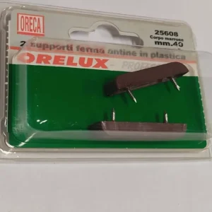 2 PEZZI - SUPPORTO FERMA ANTINE IL PLASTICA MARRONE 40MM - COMPLETO DI CHIODI