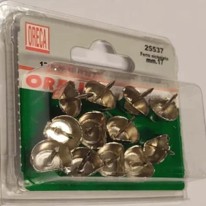 12 PEZZI - SUPPORTO REGGIPIANO CON PERNO DA INCHIODARE Ø17MM - FERRO NICHELATO