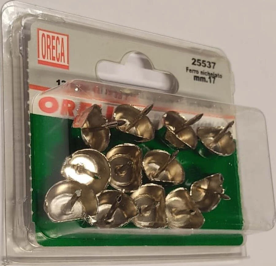 12 PEZZI - SUPPORTO REGGIPIANO CON PERNO DA INCHIODARE Ø17MM - FERRO NICHELATO