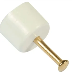 8 PEZZI - SUPPORTO REGGIPIANO ROTONDO 11MM COMPLETO DI CHIODO - PLASTICA BIANCA