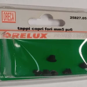 6 PEZZI - TAPPI COPRIFORI PLASTICA NERA 5MM