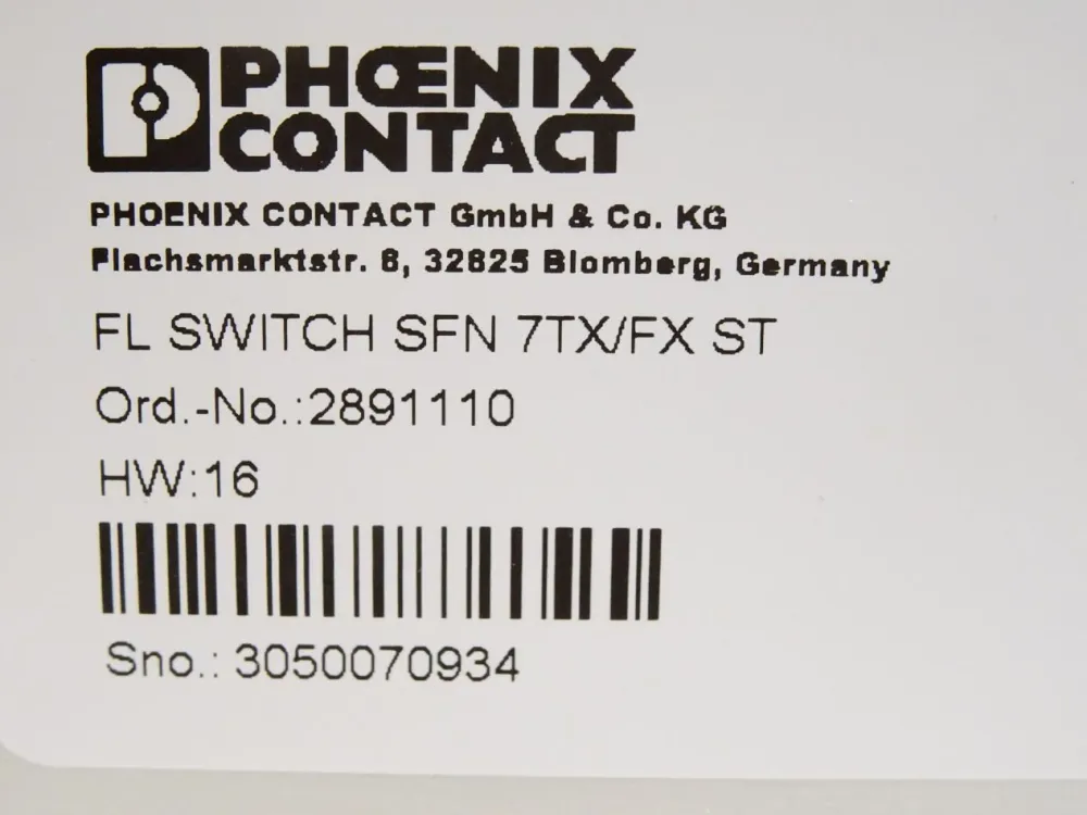 Phoenix Contact FL SWITCH SFN 7TX/FX ST Industrial Ethernet Switch 2891110 / Neuwertig