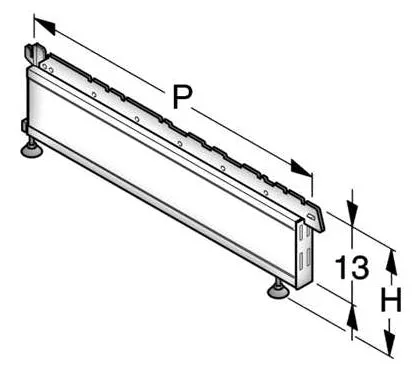 Piede Base Cm. 47X16 H Col. Bianco Ral9001