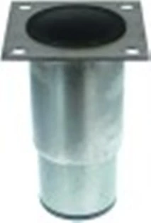 piede tubo diametro 64mm dimensione piastra 90x90mm int. dei fori 70x70mm h 140-195mm inox