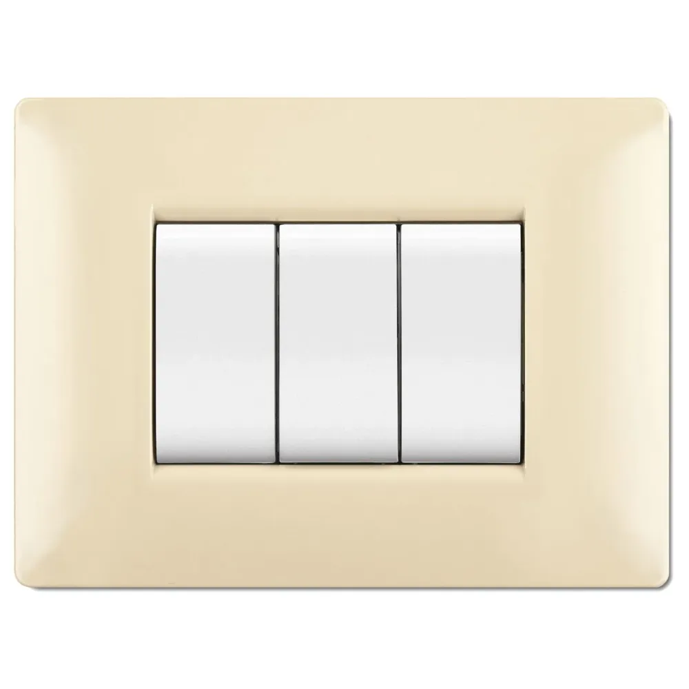 Placca life q mod.living plas.avorio 3p - 10 pz
