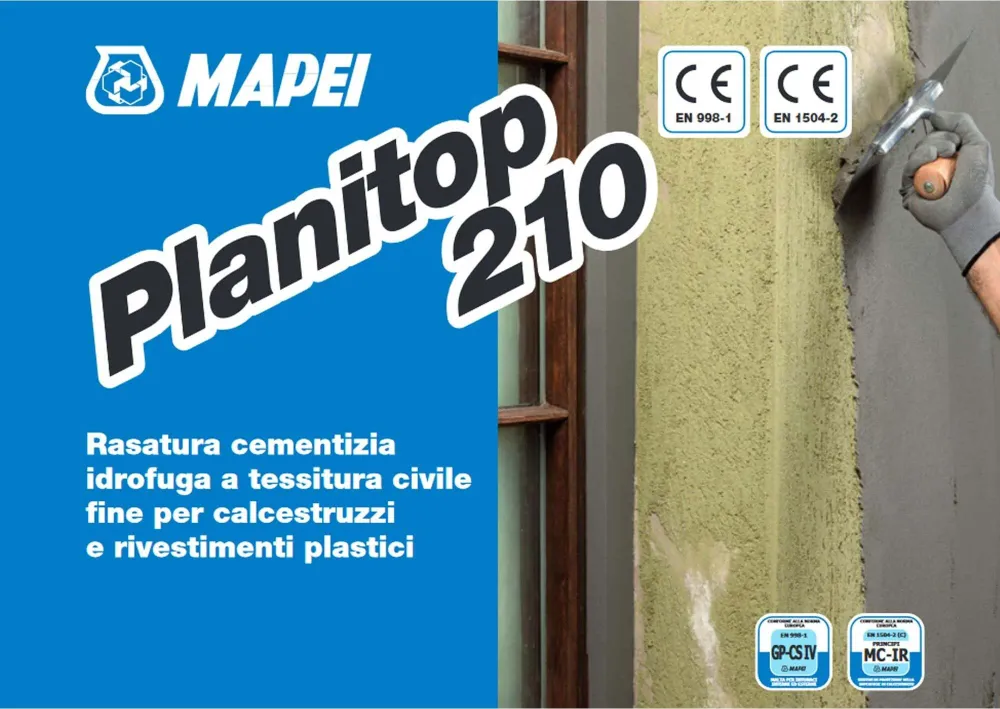 PLANITOP 210 BIANCO KG.25 Rasatura cementizia idrofuga tessitura civile fine per calcestruzzi e rivestimenti plastici