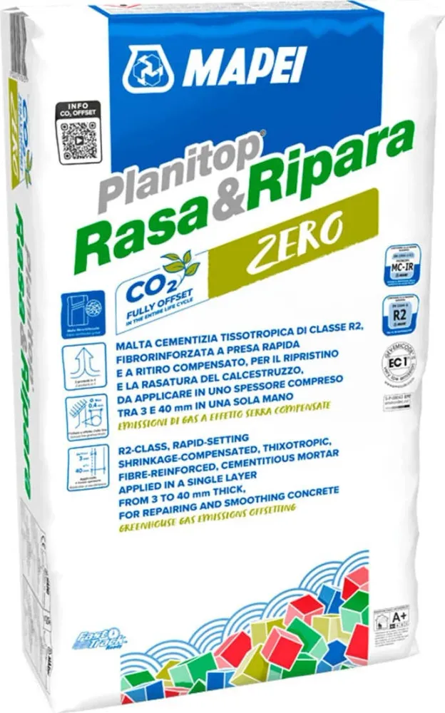 PLANITOP RASA & RIPARA ZERO KG.25 Malta cementizia tissotropica di classe R2 fibrorinforzata