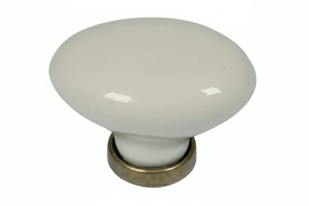 Pomoli Ovali Porcellana Mod.P02.01 Avorio- - Mm.24X34X25H. - 5 Pezzi Metalstyle